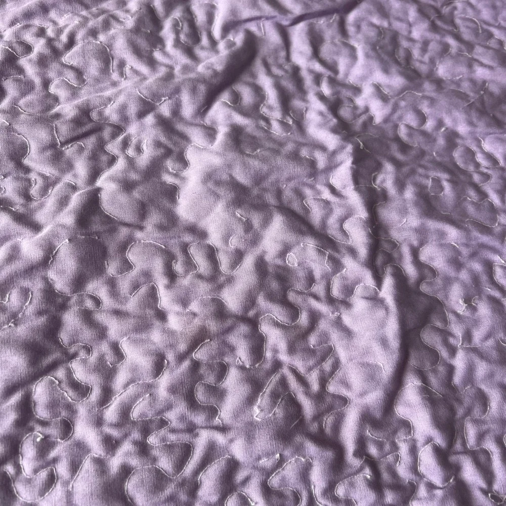 Vintage Handmade Teddy Bear‎ Baby Blanket Quilt Purple Multicolor 52
